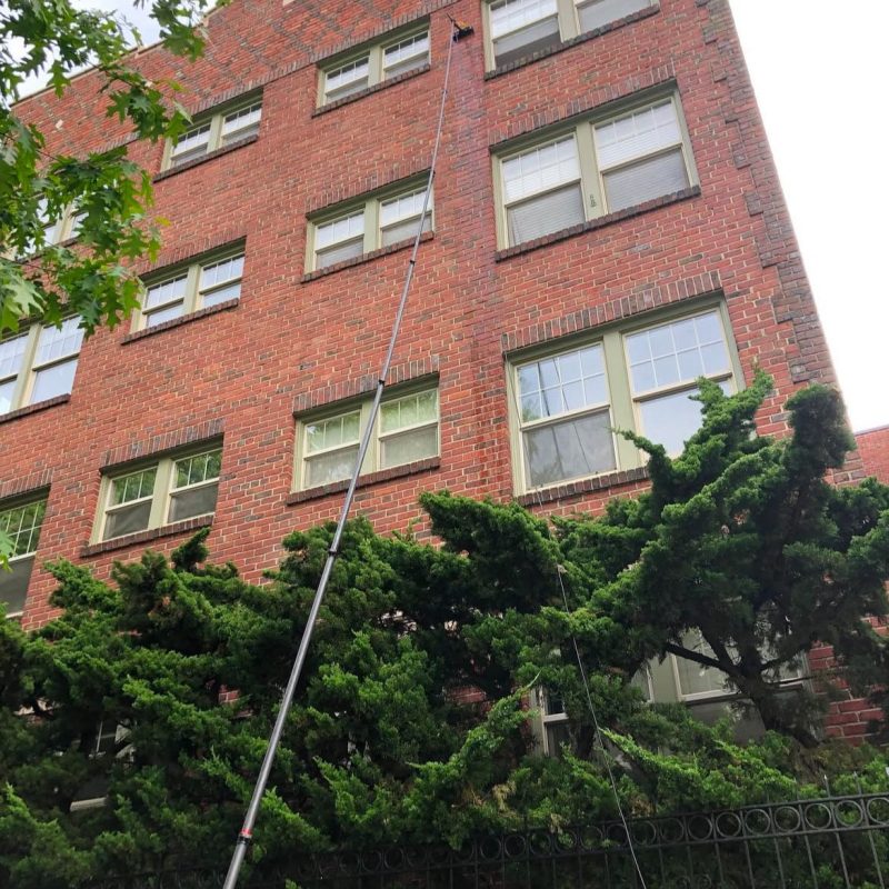 Window cleaning of commercial building